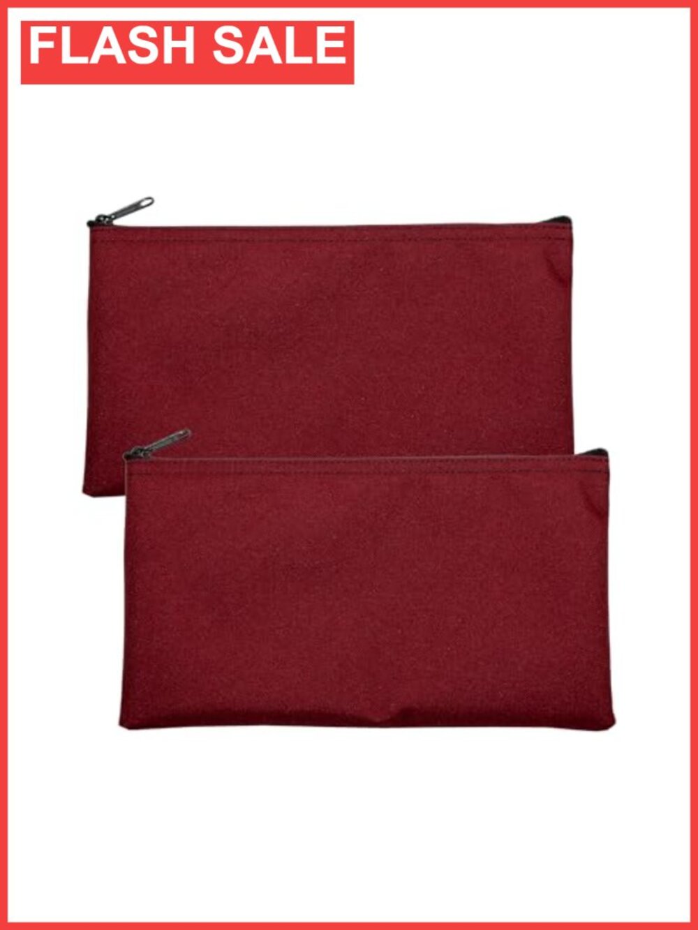 2-Pack Cloth Zipper Pouch 11x6 Cosmetic Toiletry Travel Organizer Bag